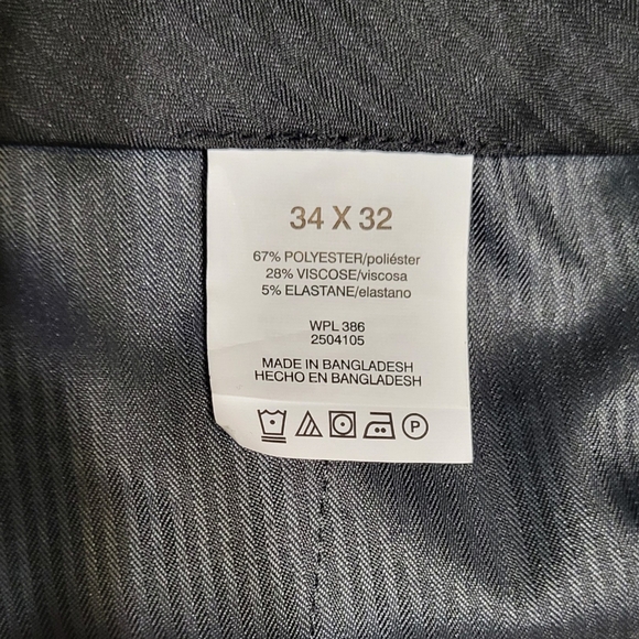 Reaction Kenneth Cole Men's NWT Black Slim Fit Pleated Dress Pants Sz 34W x 32L - Picture 5 of 12